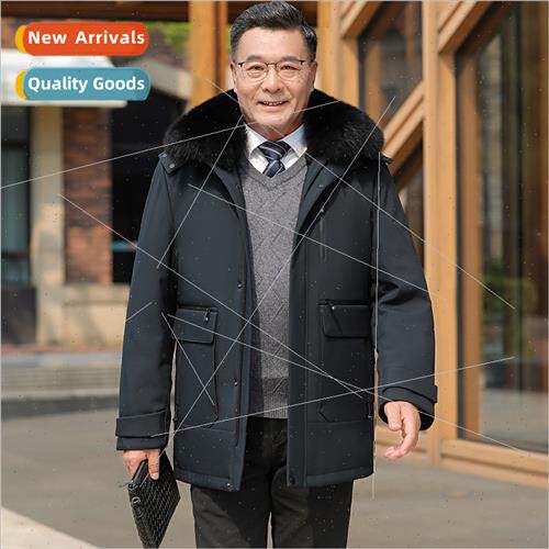 Winter middle-aged elderly thickened down jacket grandfather