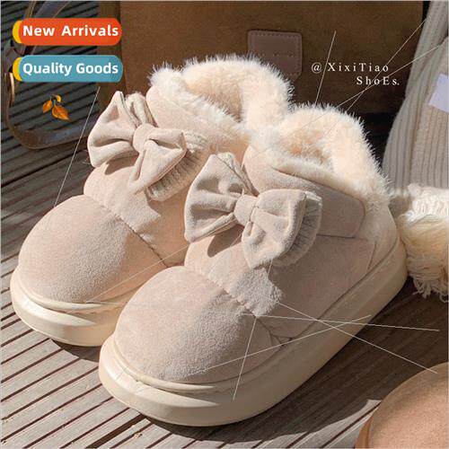 Outer wear cute bow fashion simple snow boots female winter