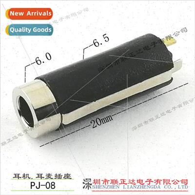 Cylindrical headphone female chassis connector 3.5mm headpho