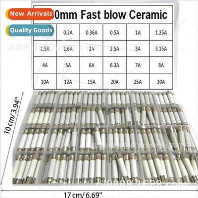 240PCS Ceramic Fuse Wire 240pcs Boxes 6x30mm 0.1A 30A 24 Kin
