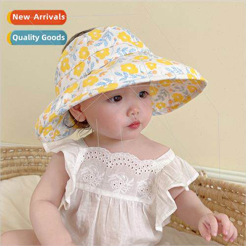 Spring summer  children sun hat pot hat small flowers cute g