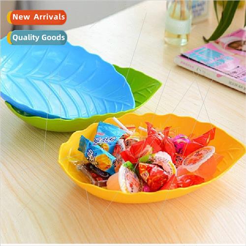 Dazzling colorful leaves fru plate creative leaf-shaped plas