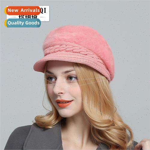 Korea  winter thickened rabb hair hat Ms. fashion woolen knt