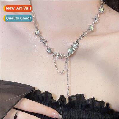 2022 niche moonstone tanium steel necklace female thorns tas