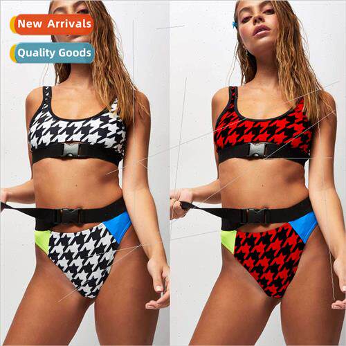 Socket Collection Printed Patchwork Bikini Womens Swimsu Sep