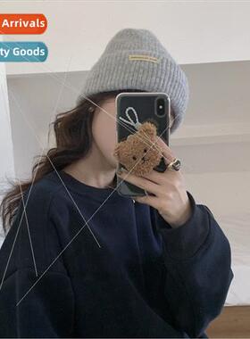 Label-free wool blend hat stacked cap hundred wh couple basi