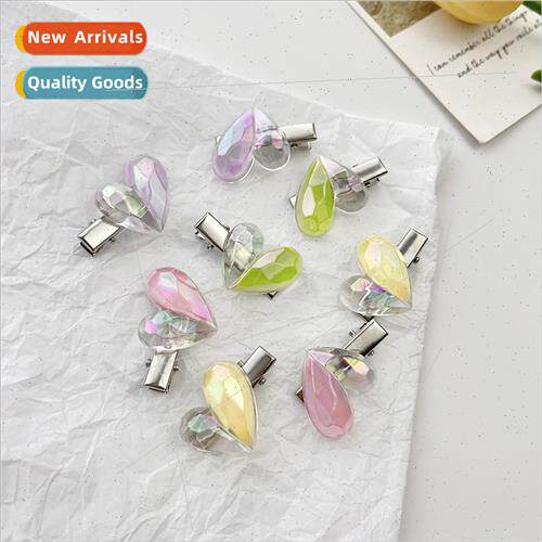 Crystal heart small hair clips sweet girl side ehead small c