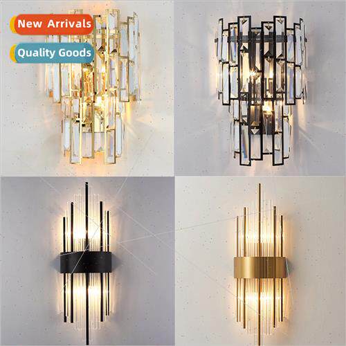 Scandinavian crystal light luxury wall lamp post-modern crea
