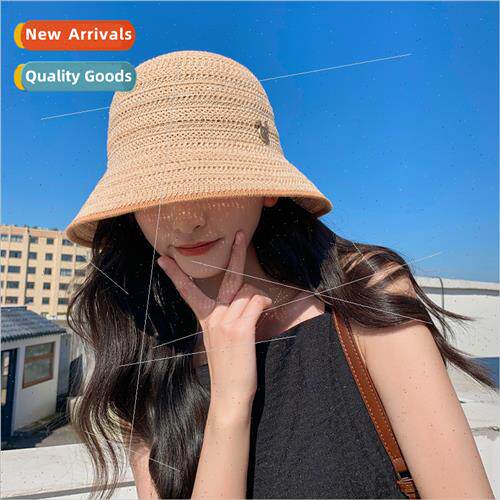 2023 Korea  new hat female gold  rabb fisherman hat summer s