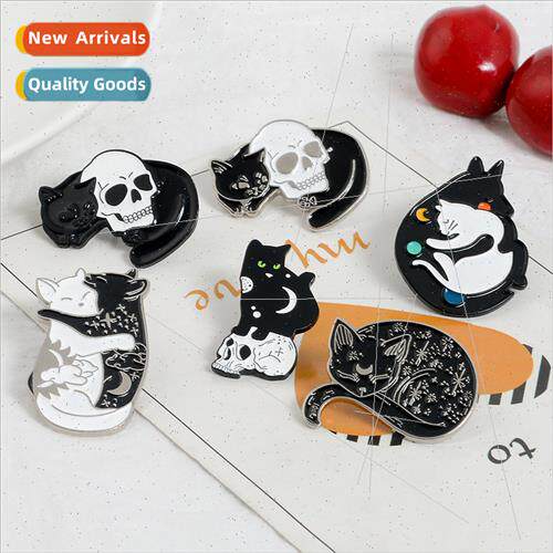 Europe Uned States punk retro brooch mysterious wch cat skul