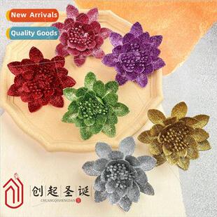 Christmas Faux Gold Flowers Chris Dust New