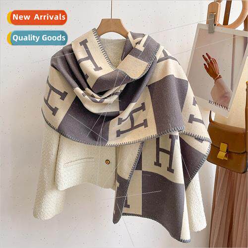 Fall winter double-sided thickened faux cashmere scarf femal
