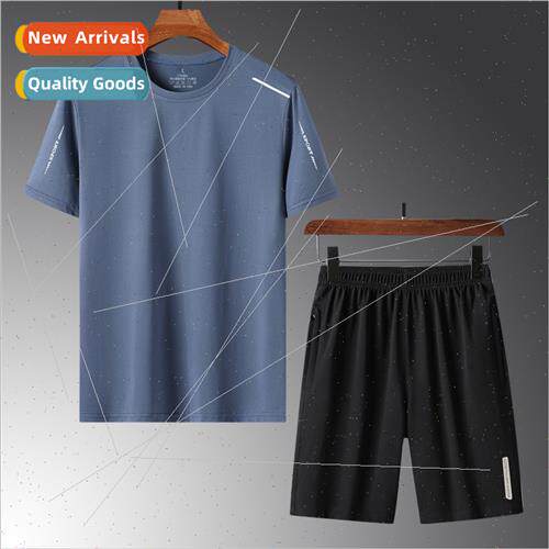 Sportswear men 2023 summer ice silk casual short-sleeved tid