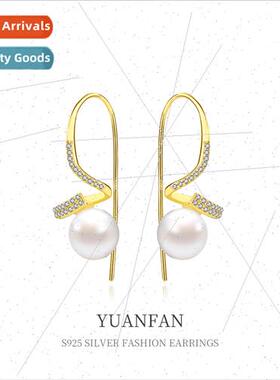 925 silver twisted zirconia earrings female niche ins Europe