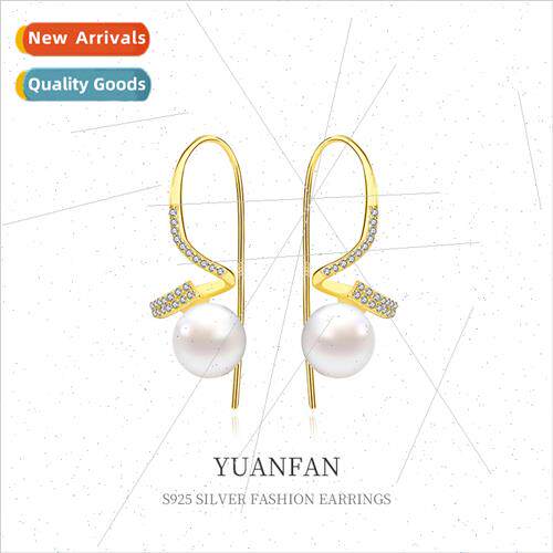 925 silver twisted zirconia earrings female niche ins Europe