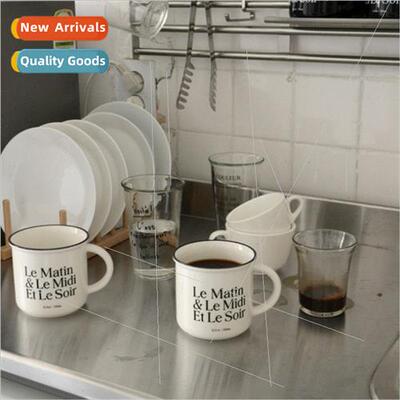 Korea creative flip large capacy breakfast cup ceramic mug E