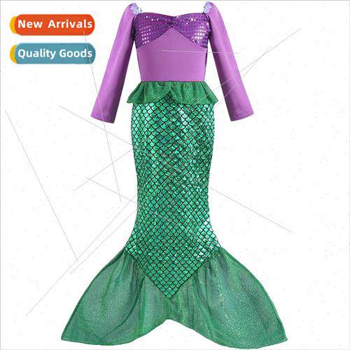 2023 Mermaid Princess Dress Girls Fall Long Sleeve Skirt Fis
