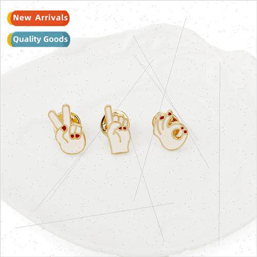 Korea Fashion Cartoon Gesture OK Yeah Scissors Fun Alloy Bro