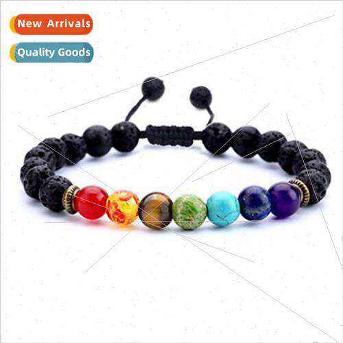 Seven Chakra Energy Bracelet Lapis Lazuli Tiger Eye Woven Yo