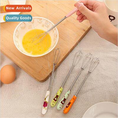 Cute Bear Whisk Ceramic Handle Stainless Steel Stirrer Styli