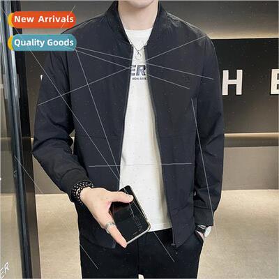 2023 new baseball collar jacket men spring autumn Korea  cas