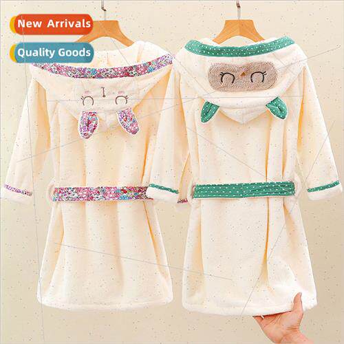 Water-absorbent quick-drying childrens bathrobe fall and win