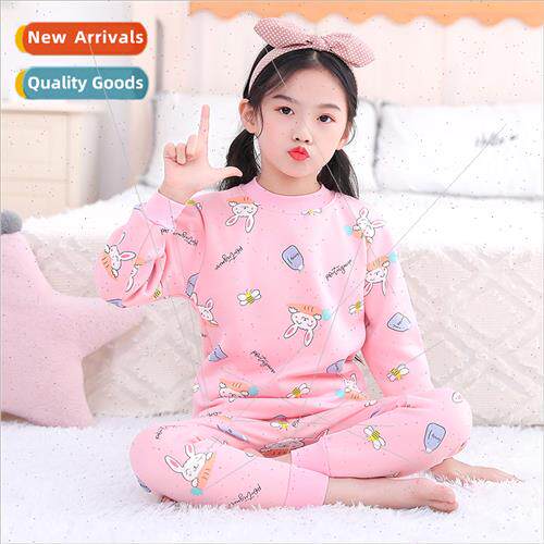 Children mid-collar padded thickened thermal underwear set s