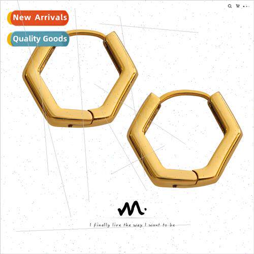Europe U-shaped earrings适用women niche ins polygonal earrin