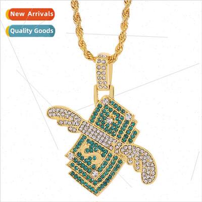 Wings fly banknote  American hip set pendant micro-encrusted