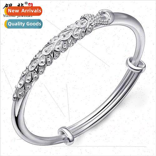 Peacock filigree bracelet young mom silver bracelet 999 brac
