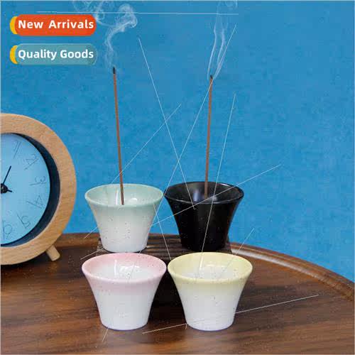 Creative simple mini ceramic metal incense burner line incen