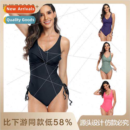 2024 New One Piece Swimsu Women Europe Sports Cross Bikini S