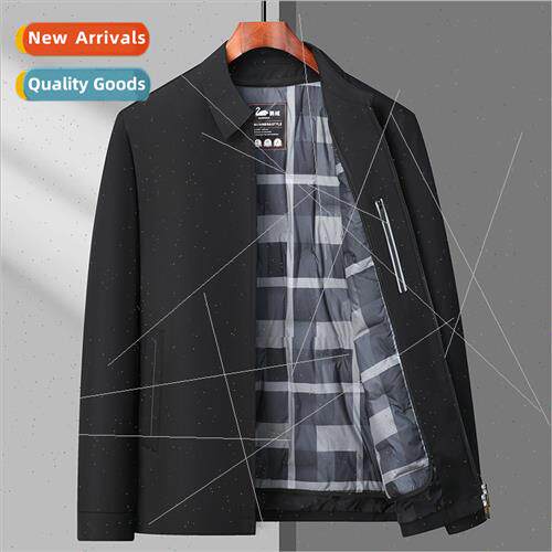 lightweight dad down jacket men removable liner middle-aged