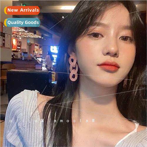 Korea Acrylic Matte Chain Earrings Tank Chain Colorful Long