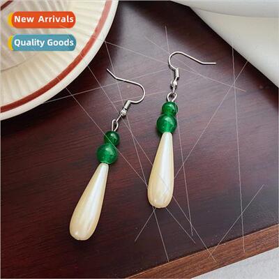 new Chinese pearl tear drop retro HK earrings mosquo dish pa