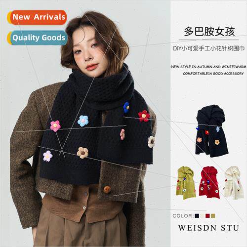 Japan small flowers new warm student scarf versatile knted s