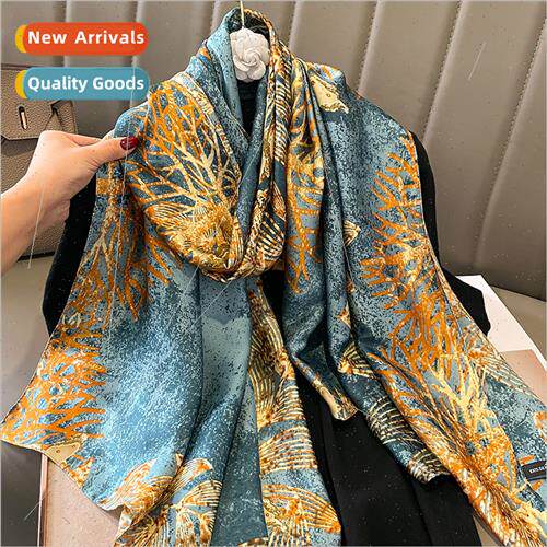 lk scarf female fall winter new simulation silk fashion scar