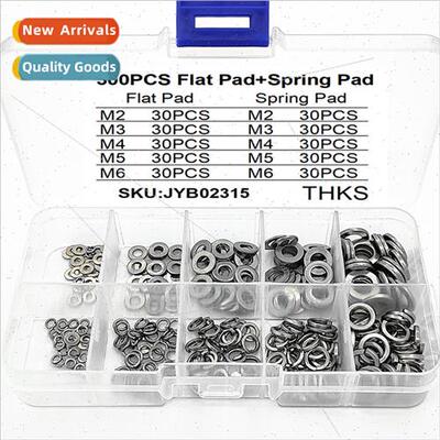 300pcs box 304 flat washer+flexible washer M2-M6 combination