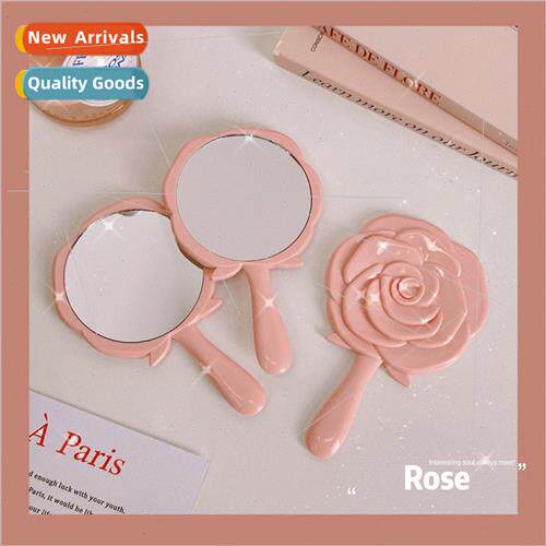 Handle mirror handheld handheld girl flowers portable makeup
