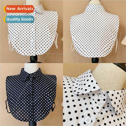 Fake Collar Children Shirt Fake Collar Black Whe Polka Dot D