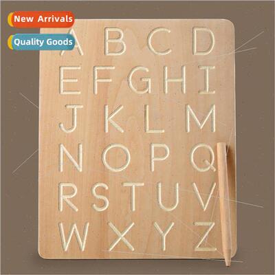 Wooden numbers letters shapes blind wring board early childh