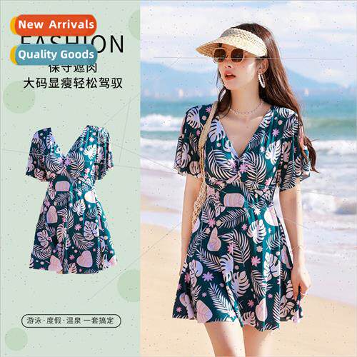 Large size swimsu female one-piece flat angle large breast c