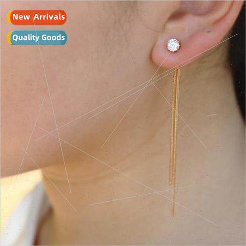 mple stainless steel earrings ladies long earrings wh pendan