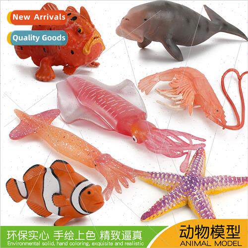 Underwater Creature Model Red Shrimp Mermaid Stone Fish Clow