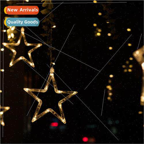 LED color lights pentagram small snowflake stars curtain lig