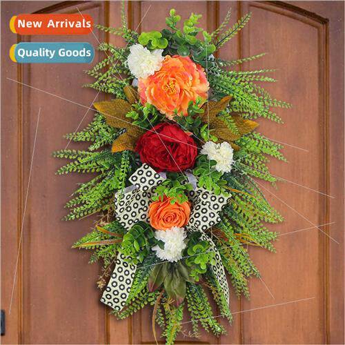 New Autumn Color  Wreath Door Hanging Leopard Harvest Festiv