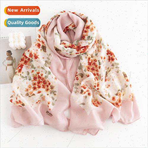 2023 new printing scarf female elegant celebry faux cashmere
