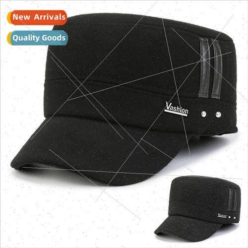 Winter middle-aged elderly men hats flat top hat ear protect