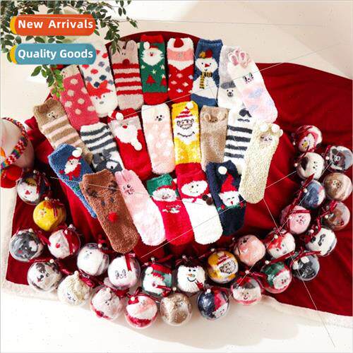 Christmas ball children Christmas socks winter coral fleece