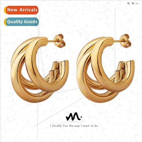 Europe ins niche summer accessories tide triple C-shaped hol